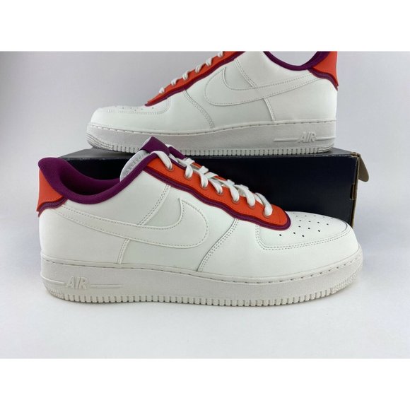 Nike Air Force 1 Low 07 LV8 Orange Berry Men's Size 12.5 Shoes White - Picture 3 of 11